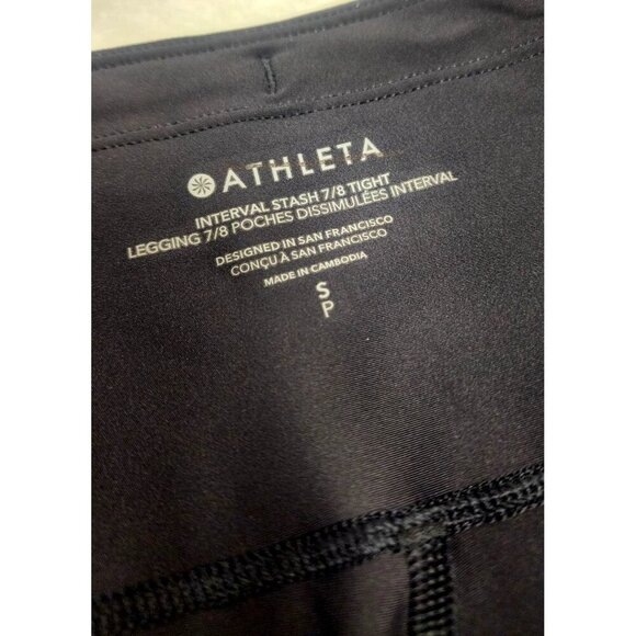 Athleta Black Interval Stash High Rise 7/8 Leggings Small - Picture 10 of 10